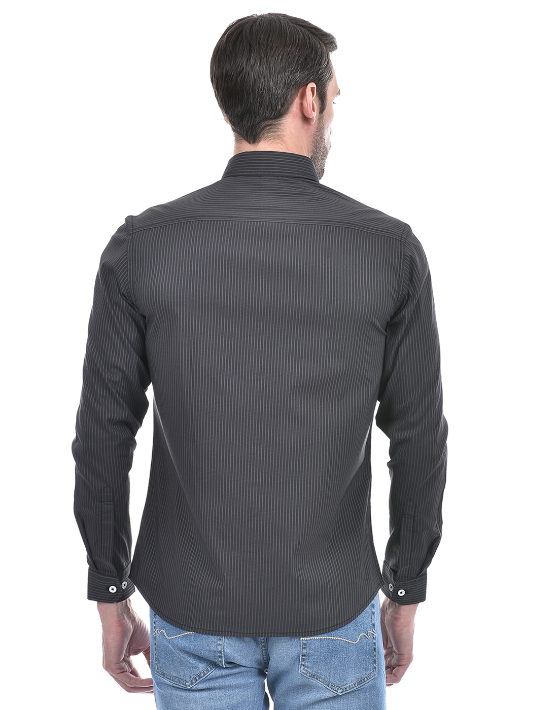 Numero Uno Men Striped Black Shirt